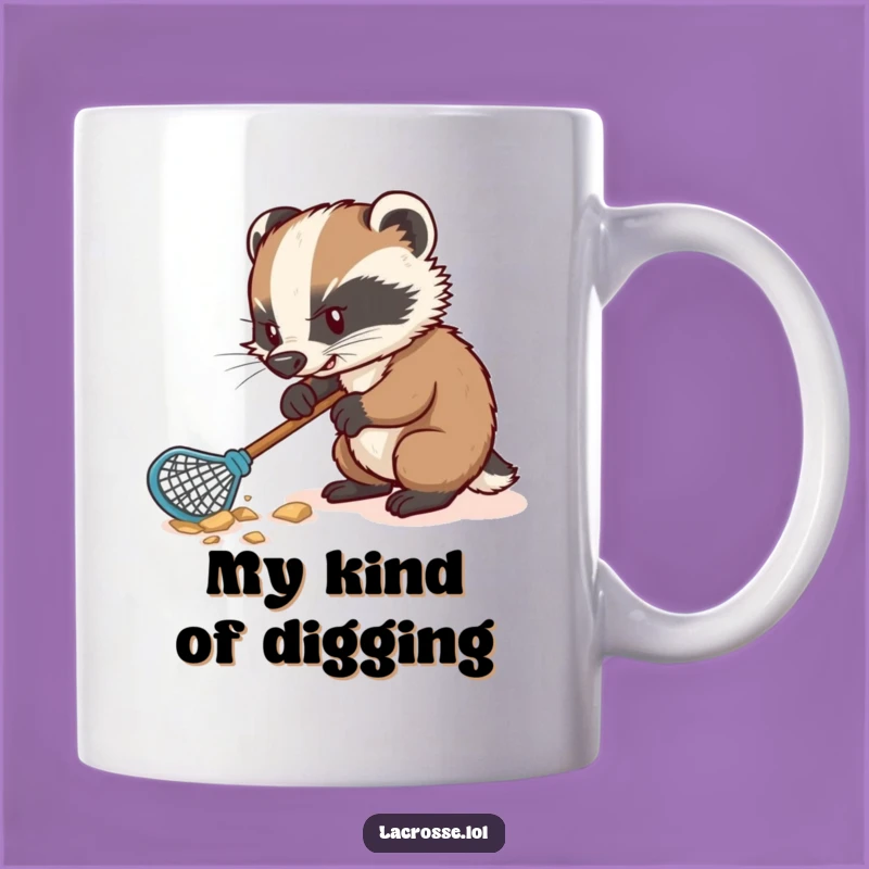 Funny Badger Lacrosse Mug: Determined Dugout Humor, Perfect Gift for Sports Fans!