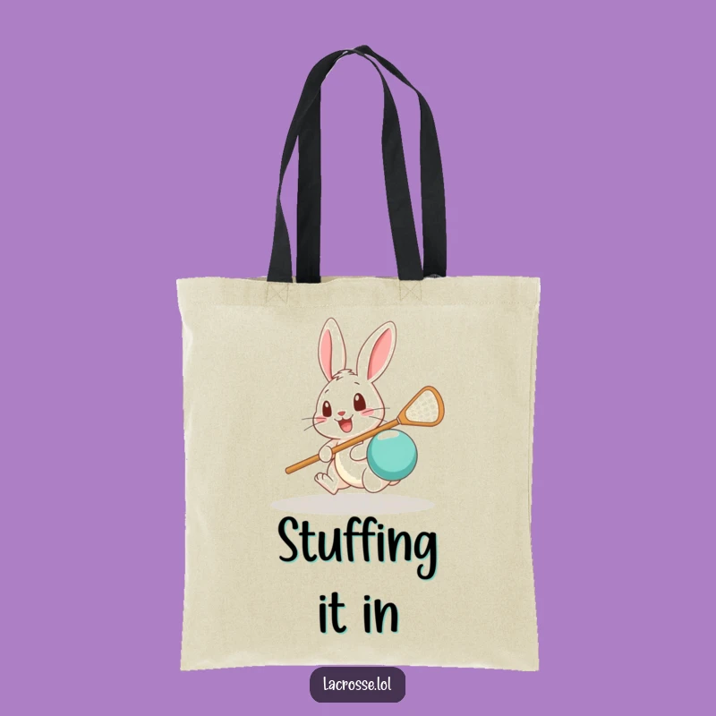 Funny Rabbit Lacrosse Tote Bag: Carry Your Essentials with Surprised Style